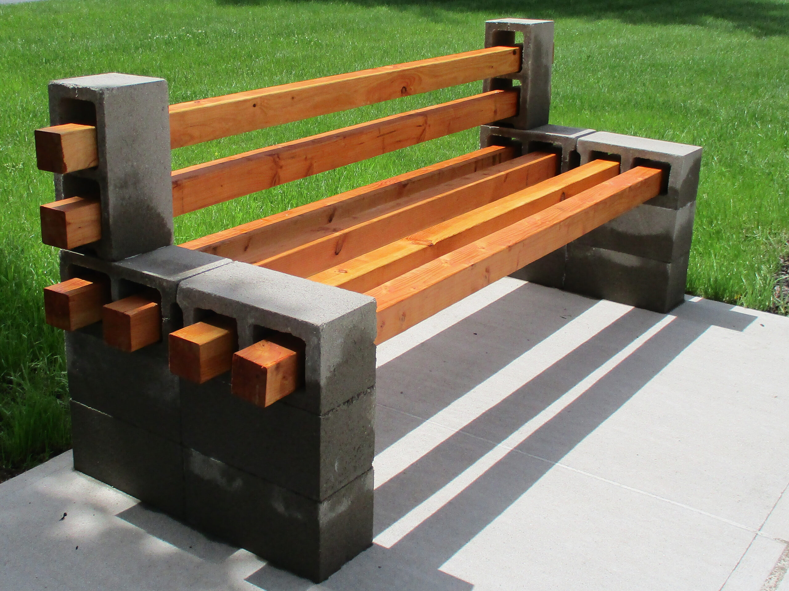 cinder block bench